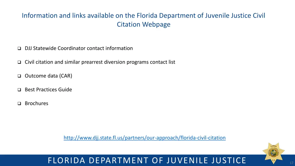 information and links available on the florida