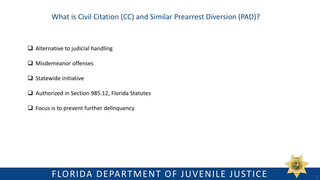 what is civil citation cc and similar prearrest