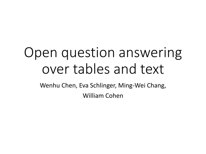 open question answering over tables and text