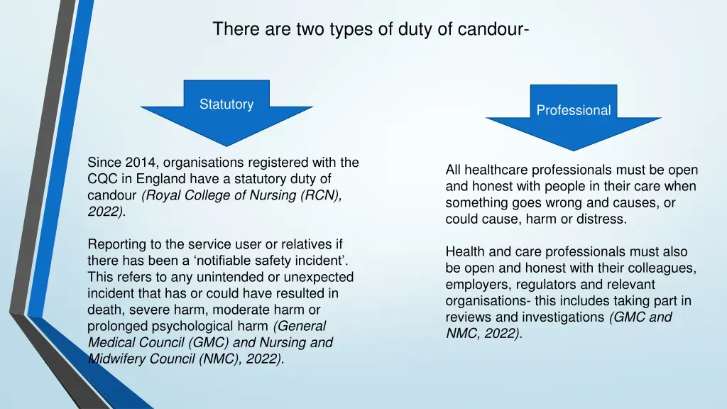 there are two types of duty of candour