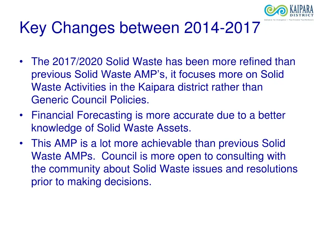 key changes between 2014 2017