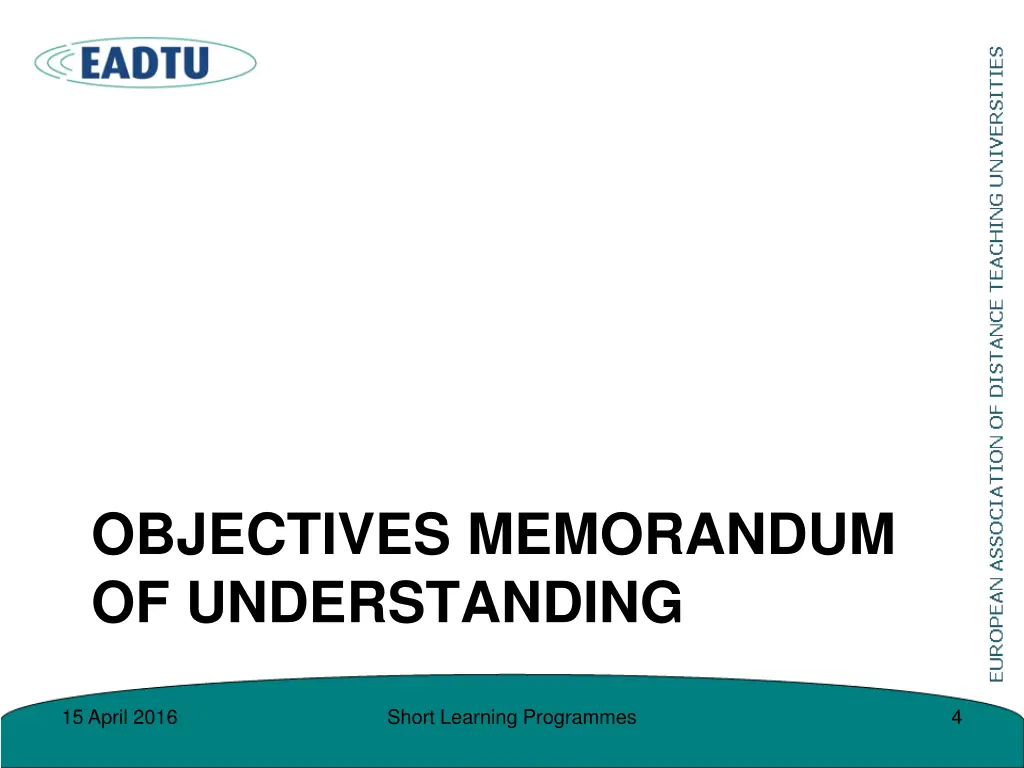 objectives memorandum of understanding