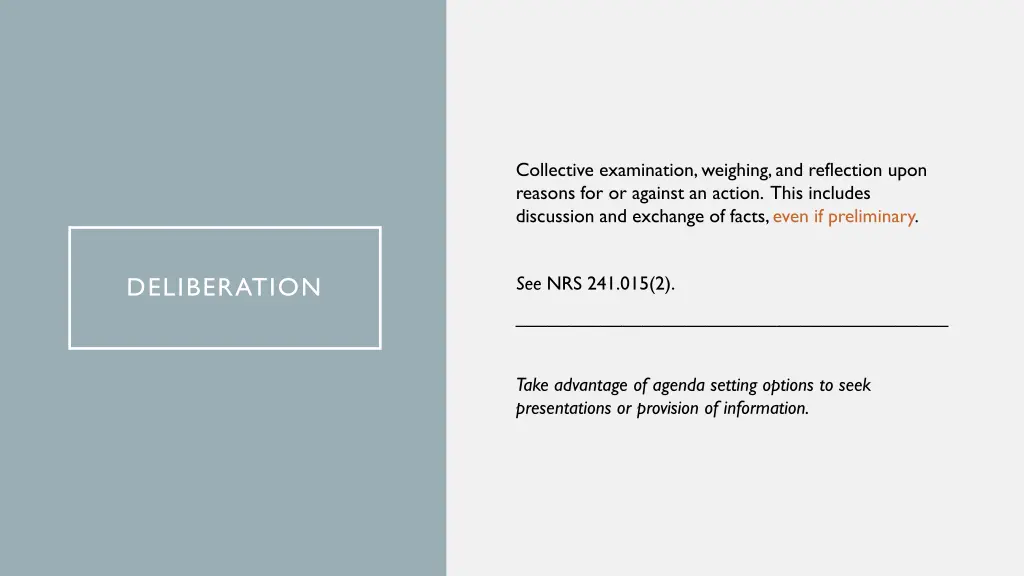 collective examination weighing and reflection