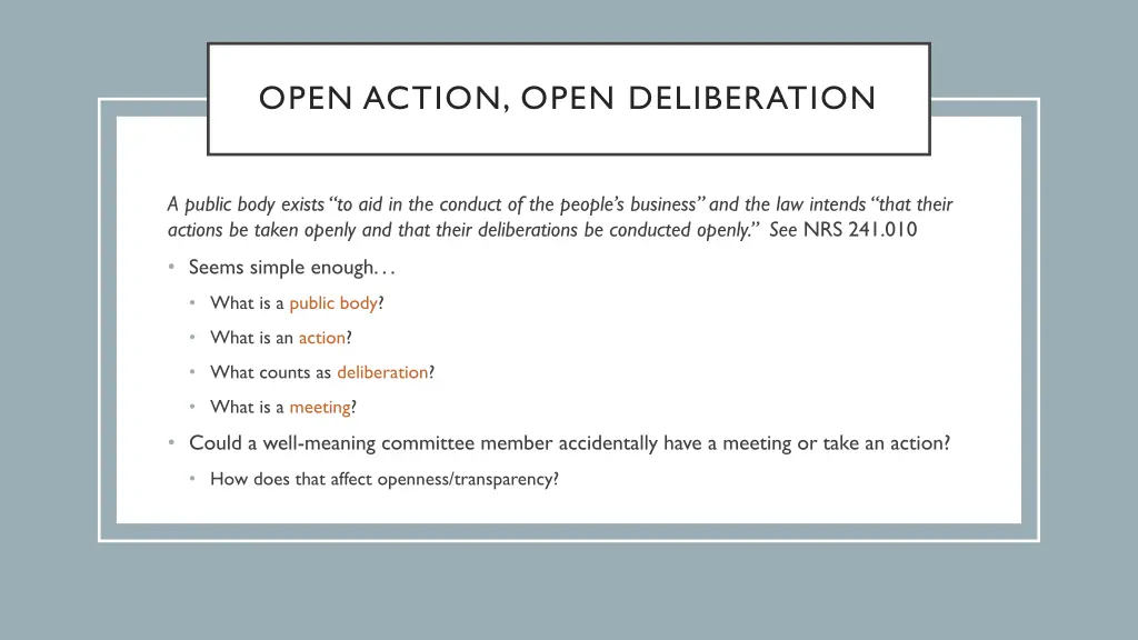 open action open deliberation 1