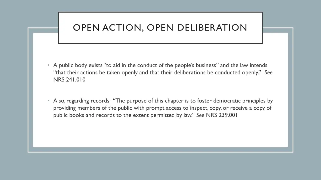 open action open deliberation