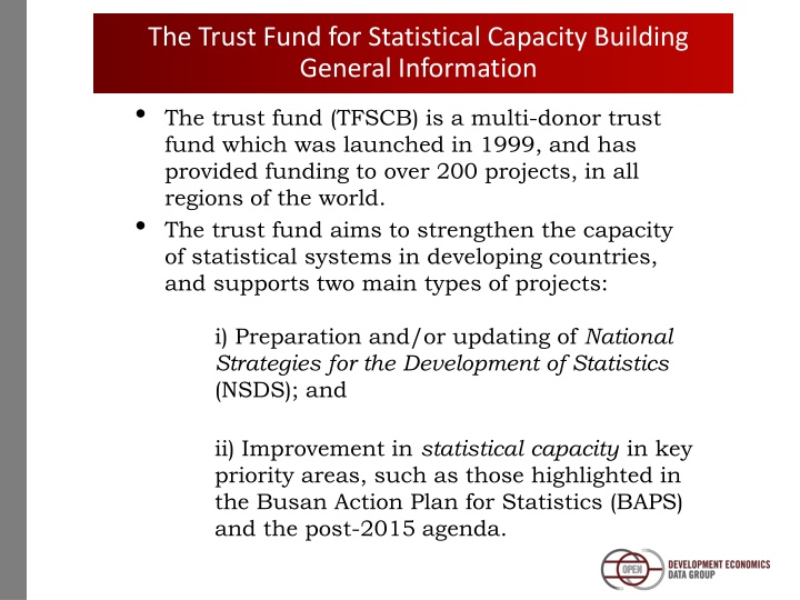 the trust fund for statistical capacity building