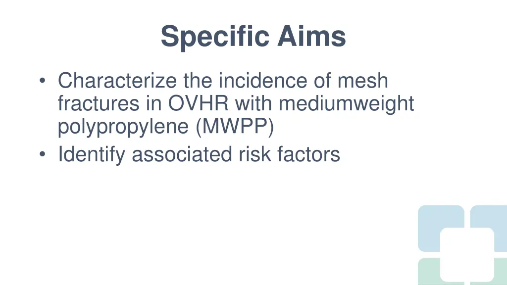 specific aims