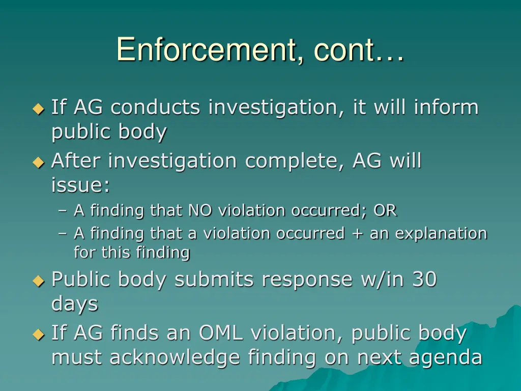 enforcement cont