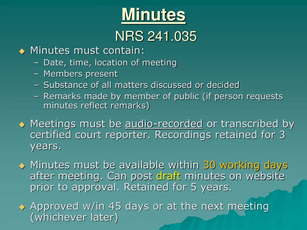 minutes nrs 241 035