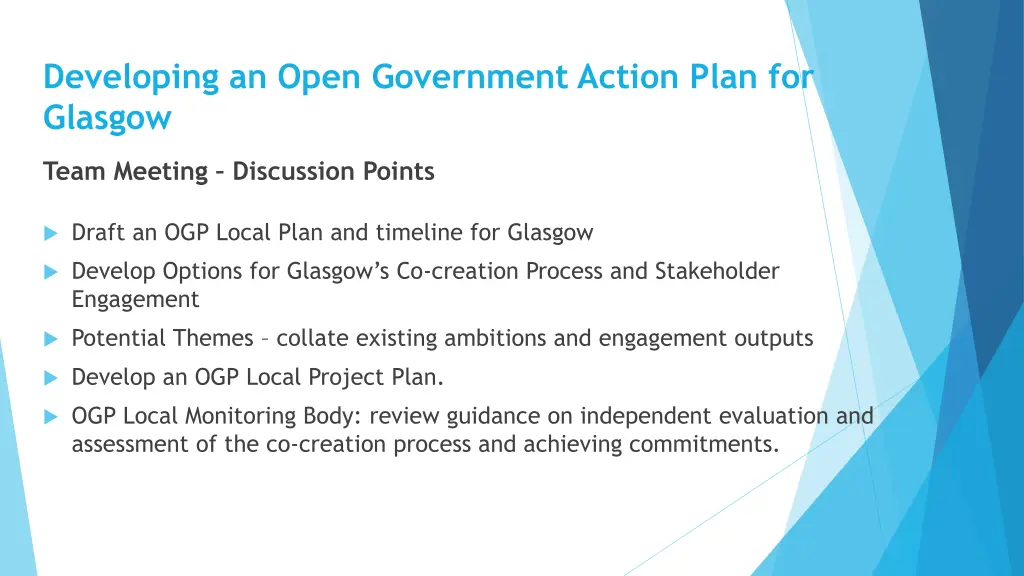 developing an open government action plan