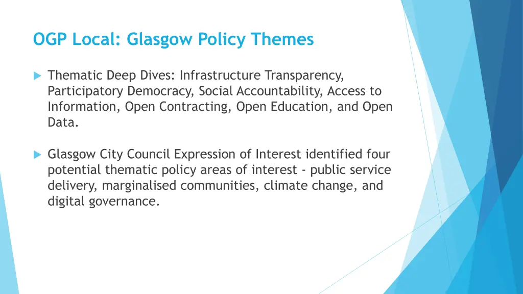 ogp local glasgow policy themes