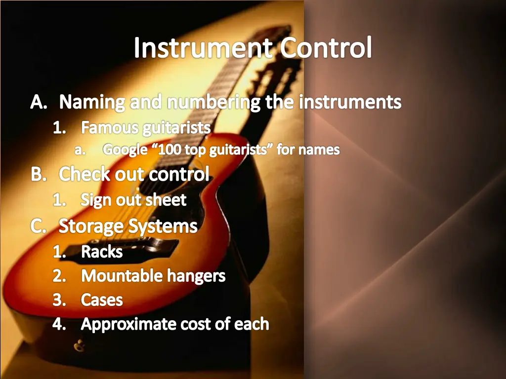 instrument control