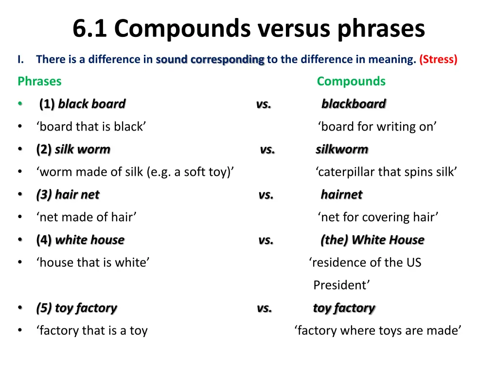 6 1 compounds versus phrases 2