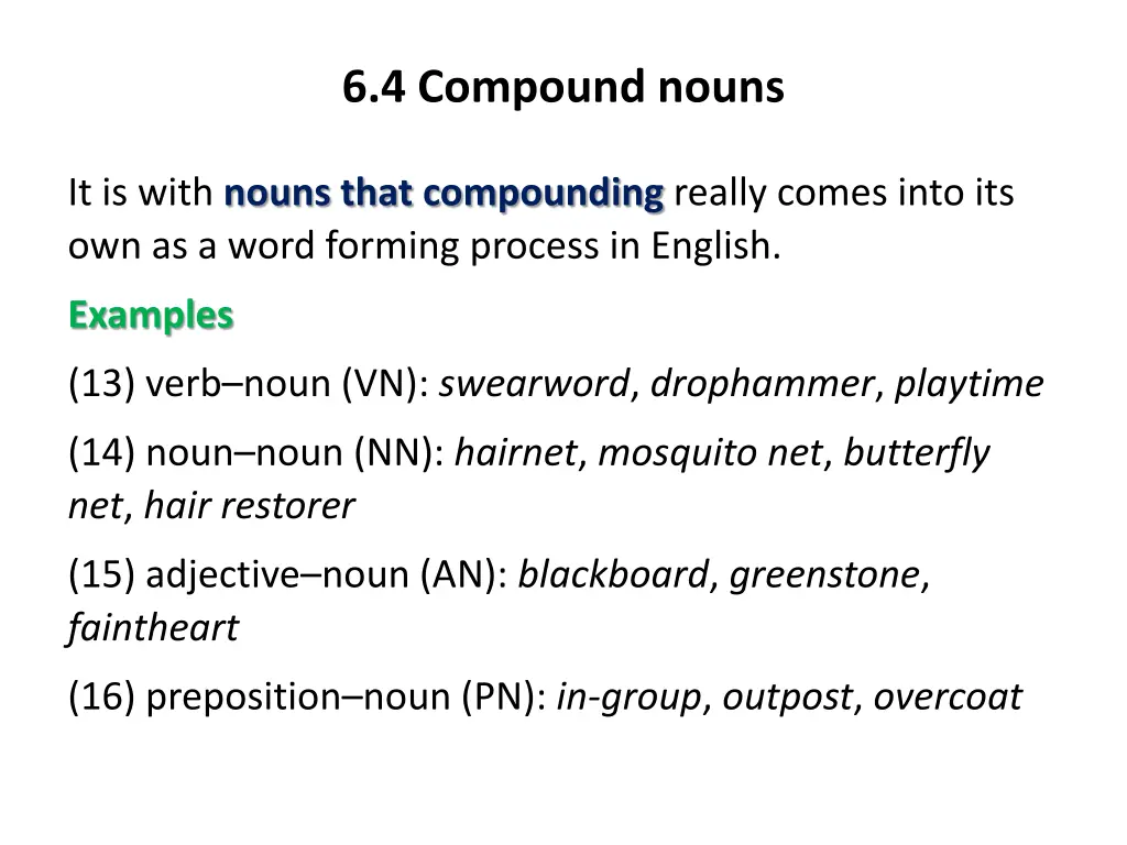 6 4 compound nouns