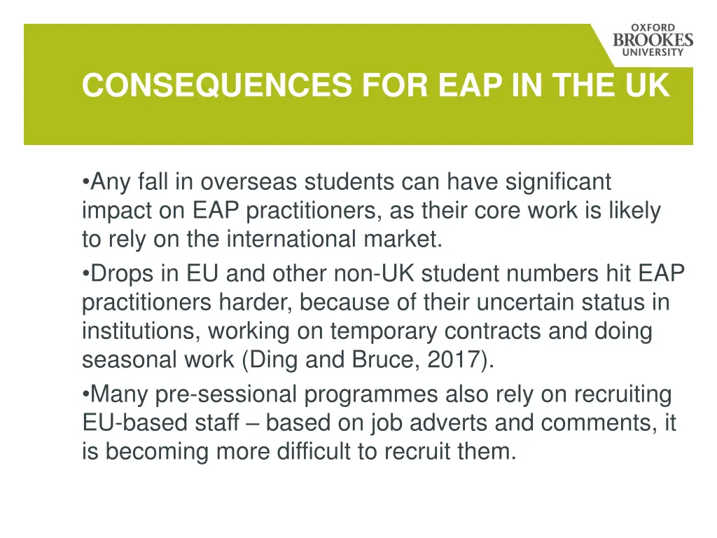 consequences for eap in the uk