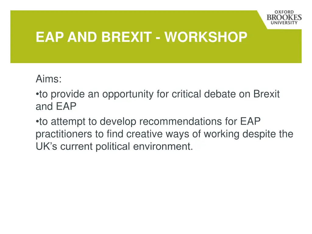 eap and brexit workshop