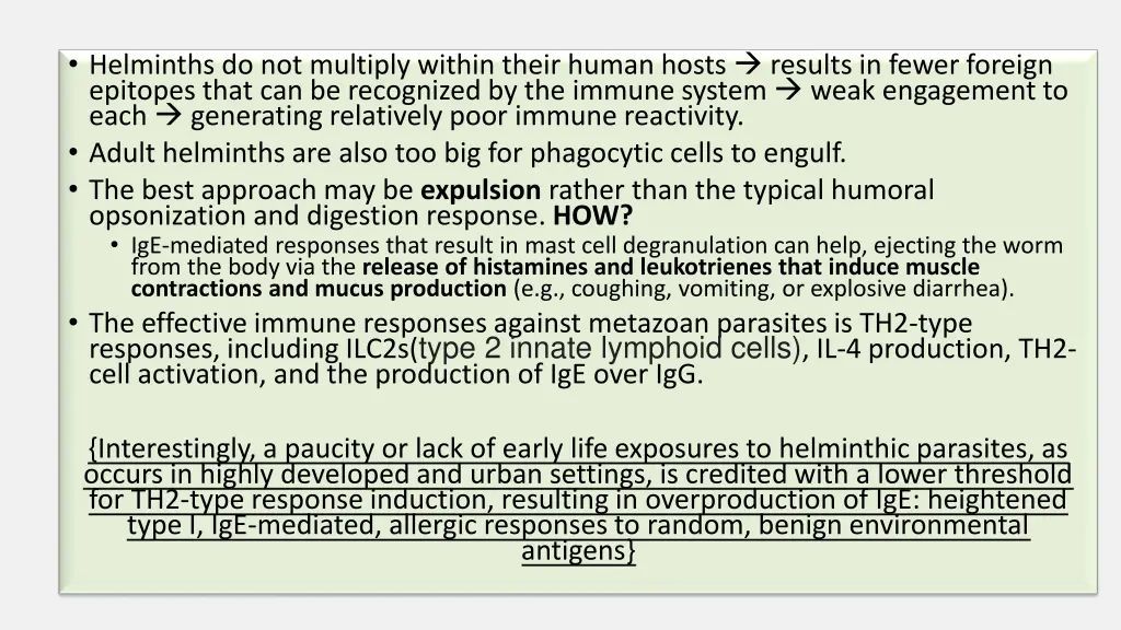 helminths do not multiply within their human