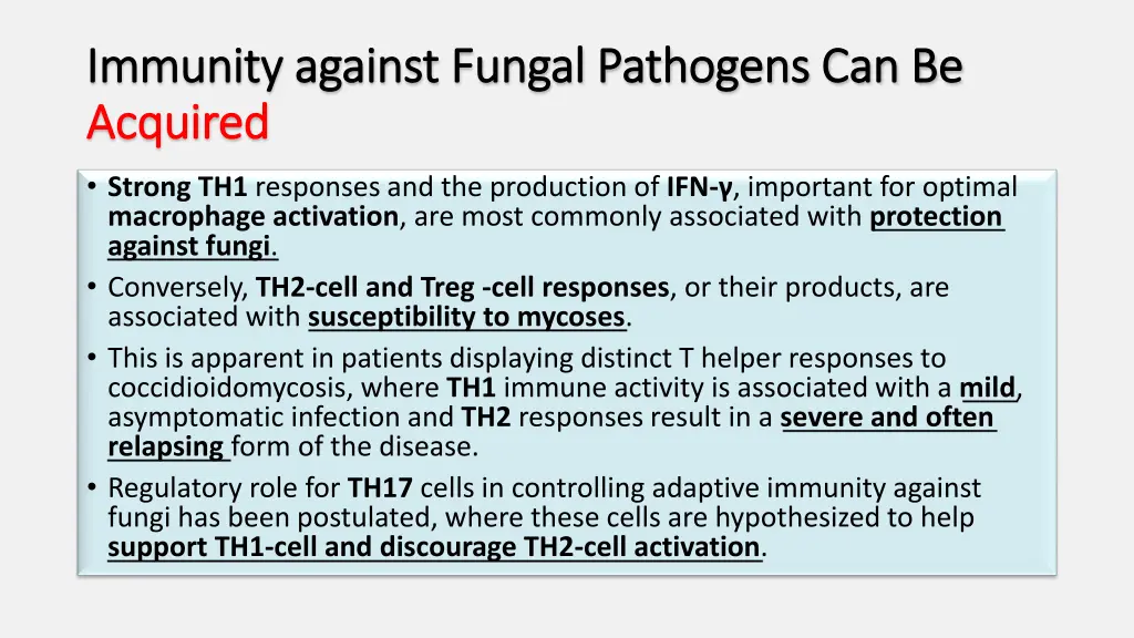 immunity against fungal pathogens can be immunity