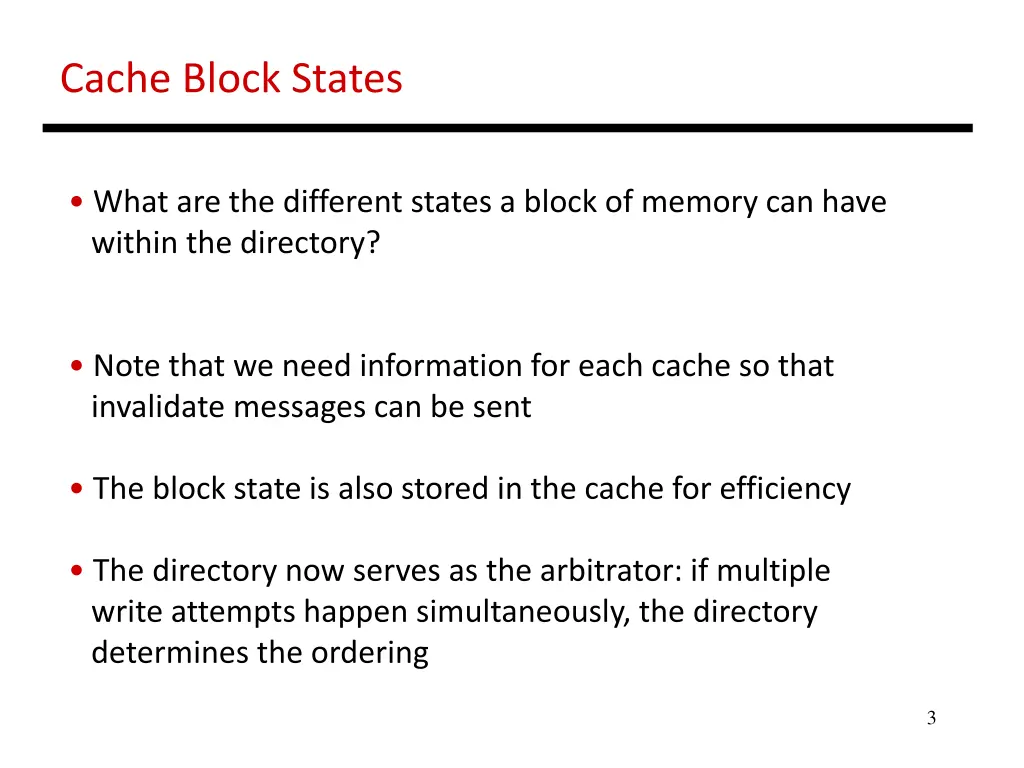 cache block states