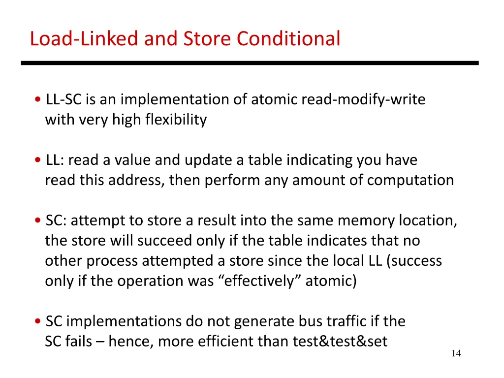 load linked and store conditional