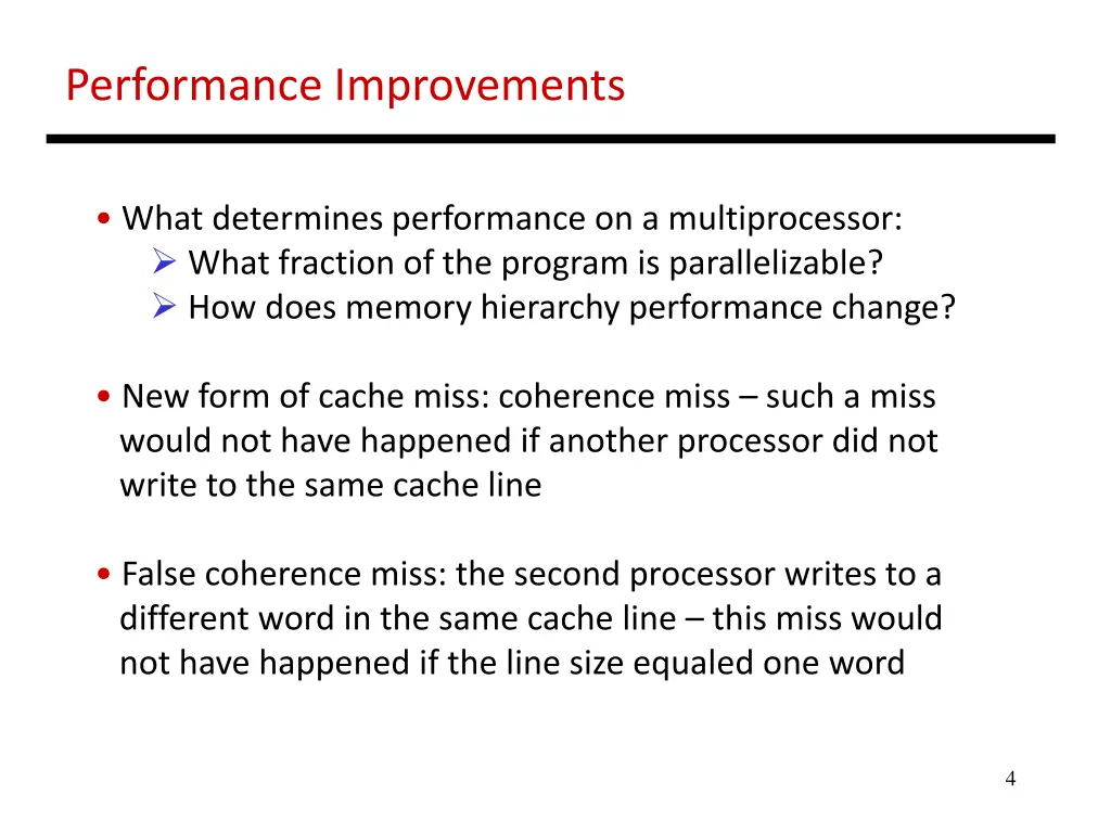 performance improvements