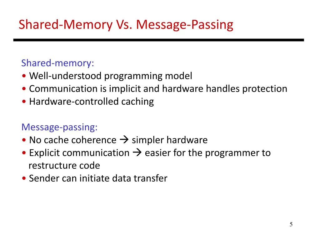 shared memory vs message passing