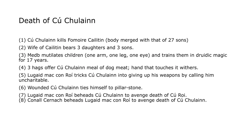 death of c chulainn