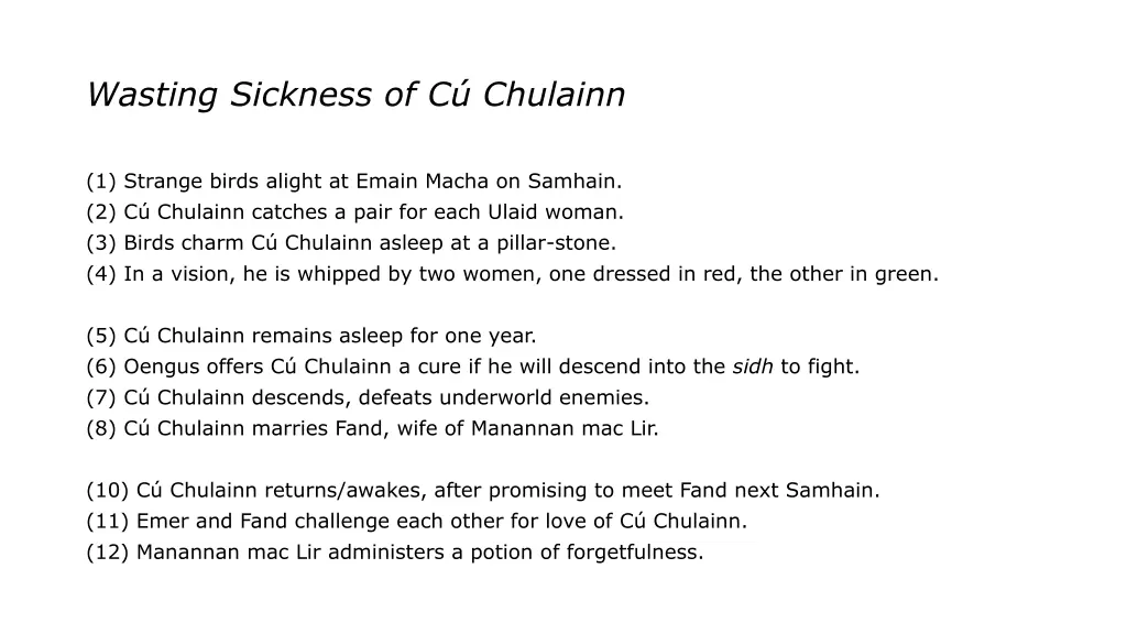 wasting sickness of c chulainn