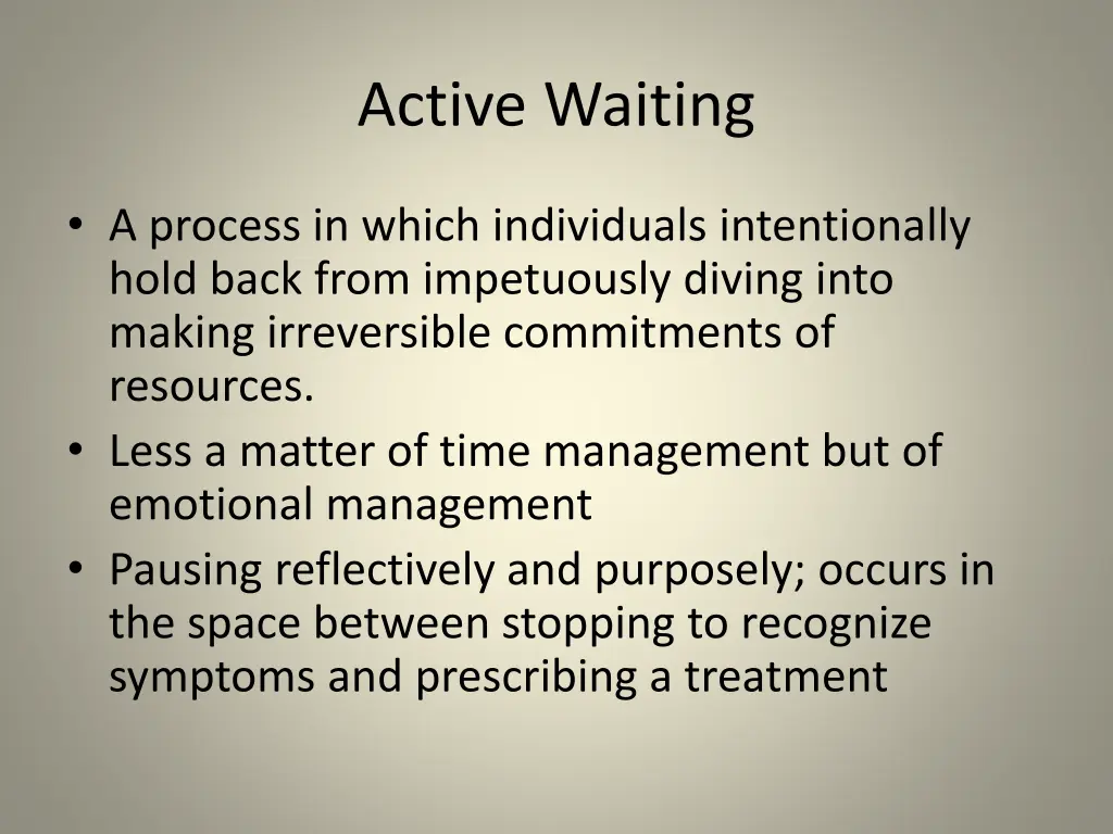 active waiting