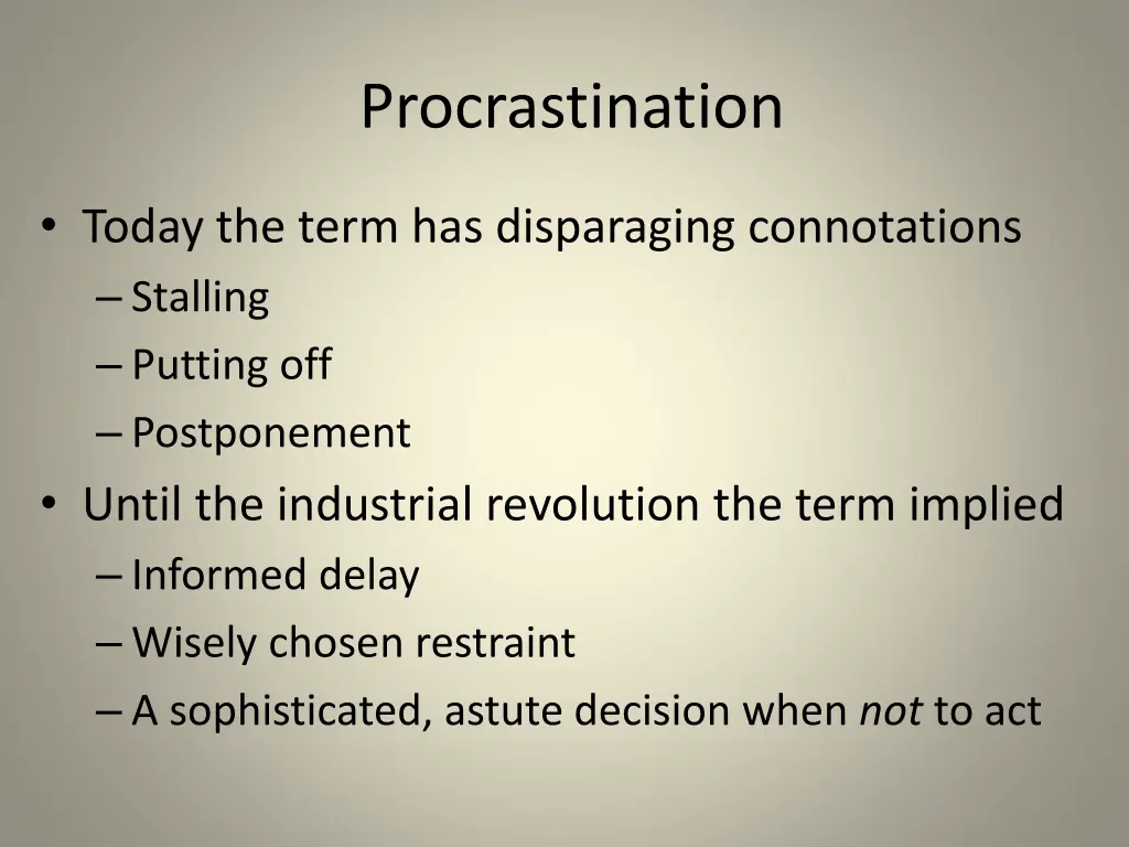 procrastination