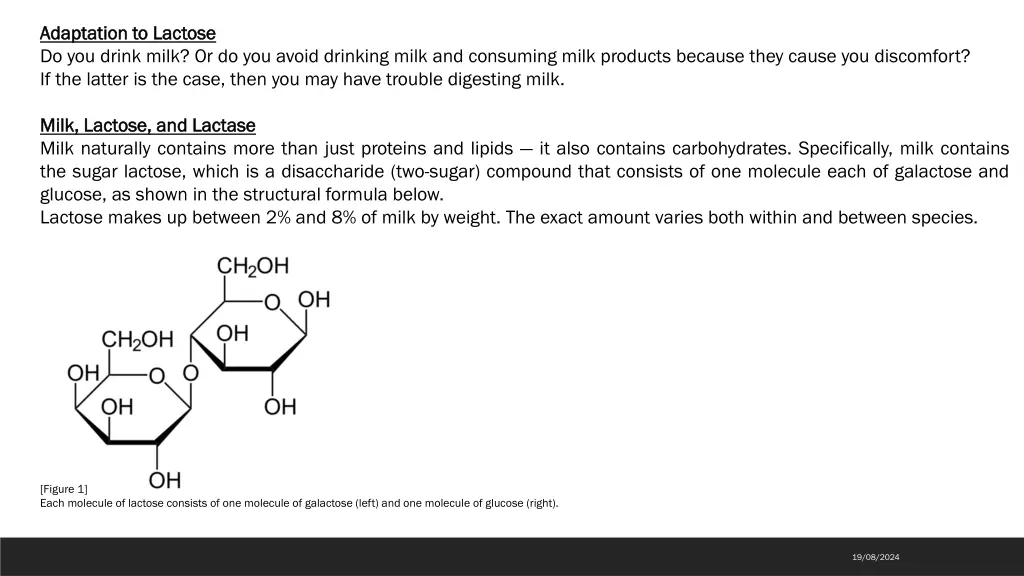 adaptation adaptation to to lactose do you drink