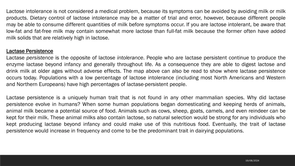 lactose intolerance is not considered a medical