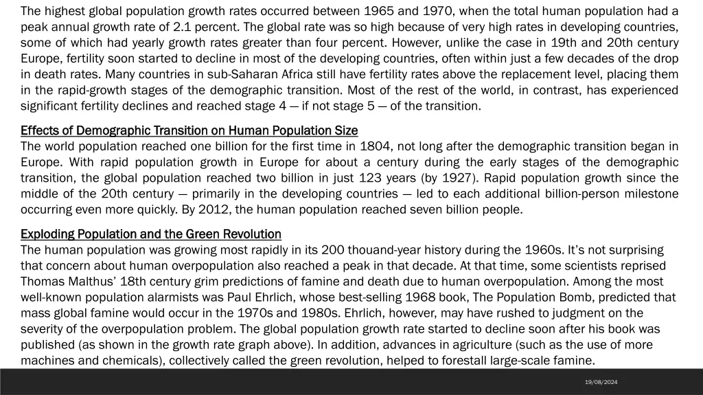 the highest global population growth rates