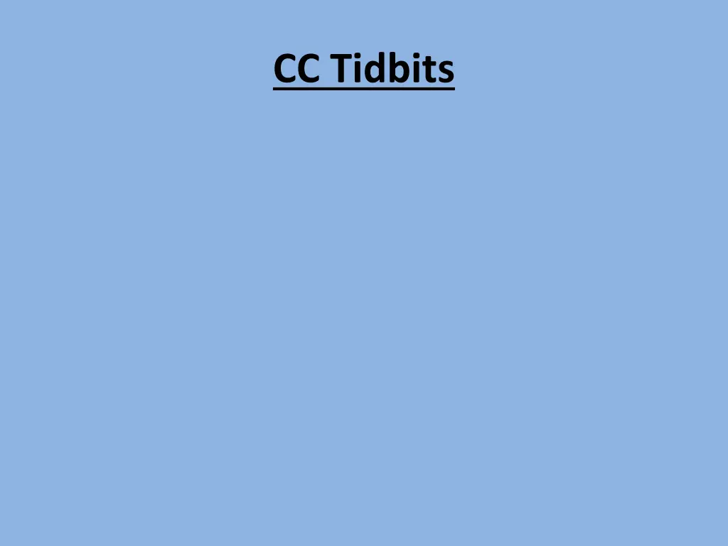 cc tidbits