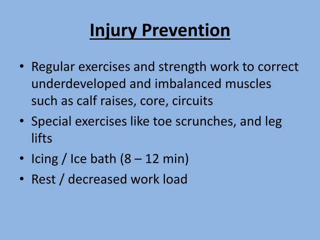 injury prevention