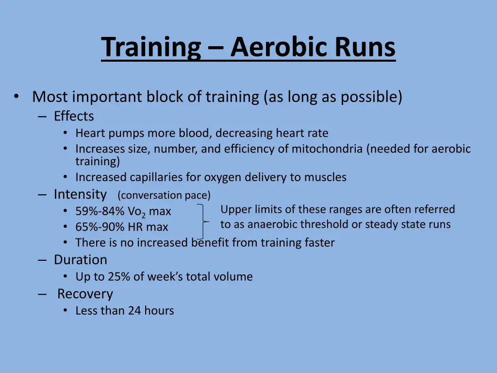 training aerobic runs