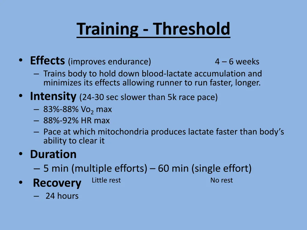 training threshold