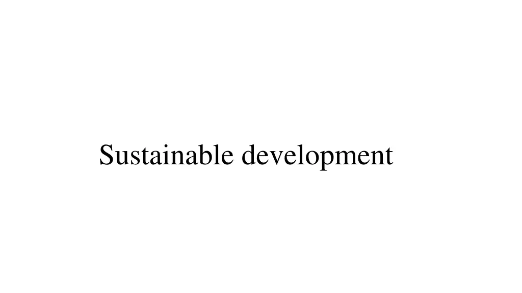 sustainable development