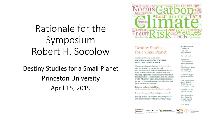 rationale for the symposium robert h socolow