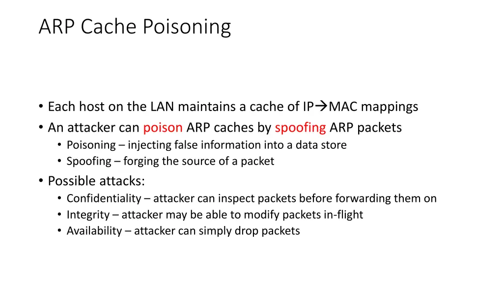 arp cache poisoning