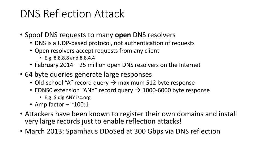 dns reflection attack