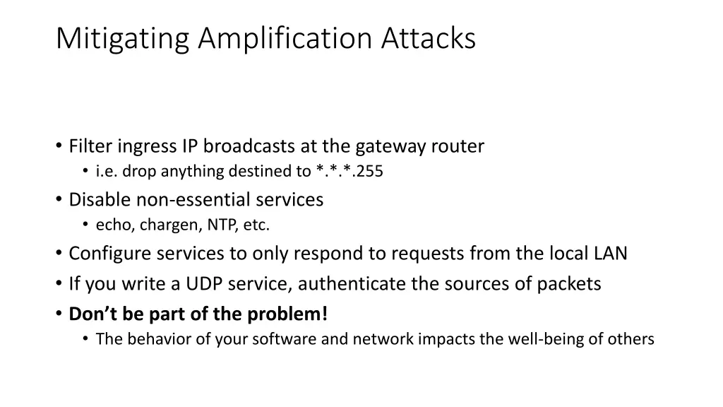 mitigating amplification attacks