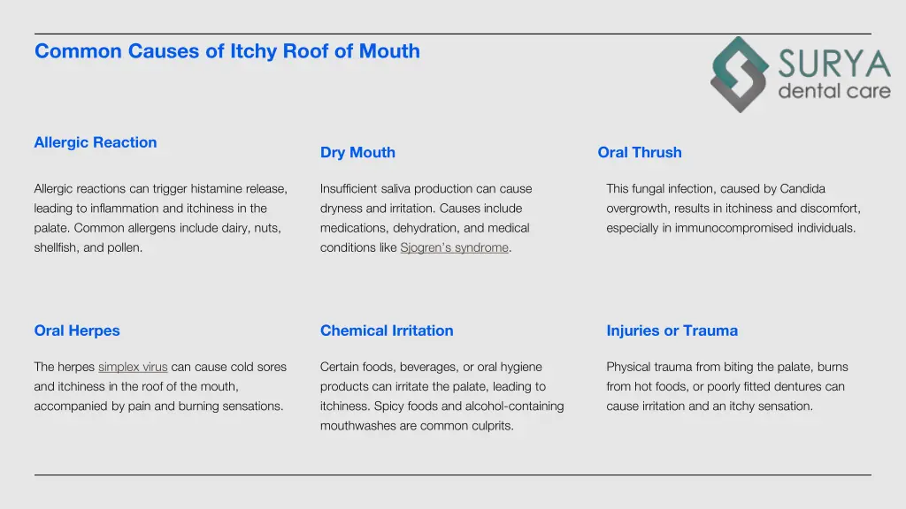 common causes of itchy roof of mouth