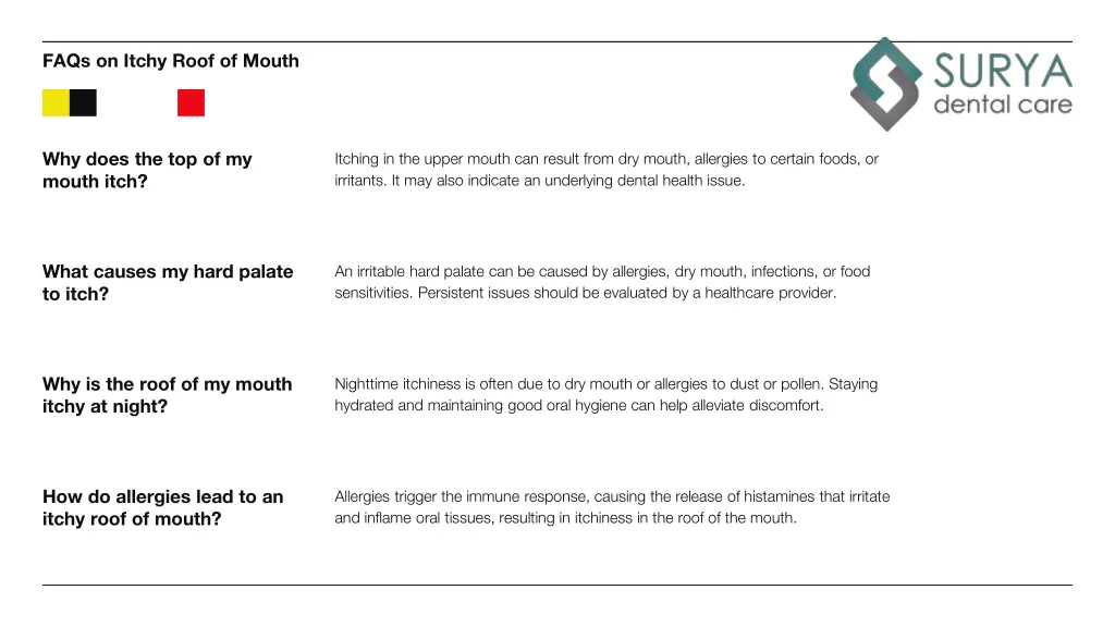 faqs on itchy roof of mouth