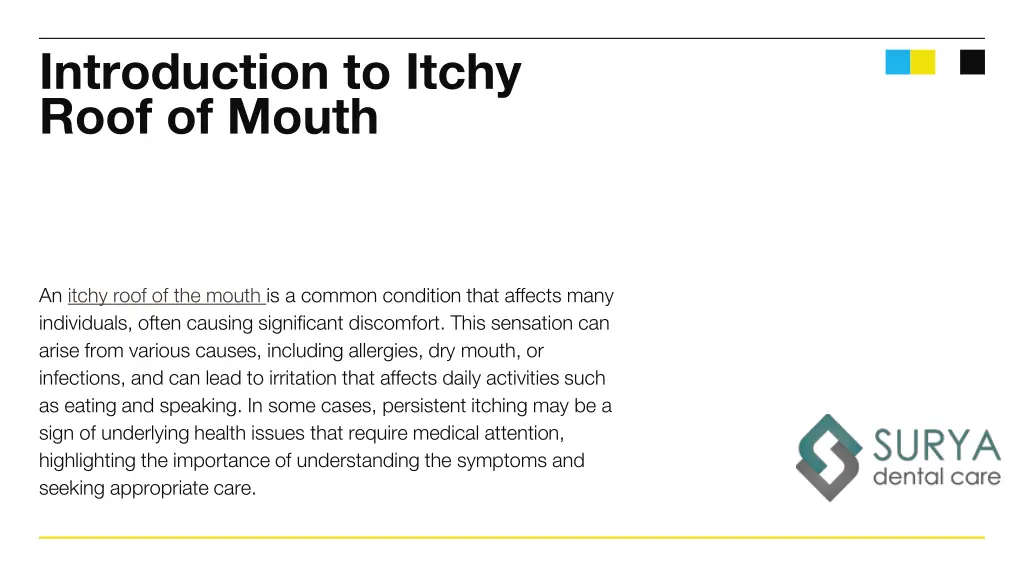 introduction to itchy roof of mouth