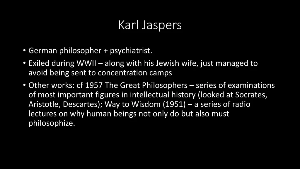 karl jaspers