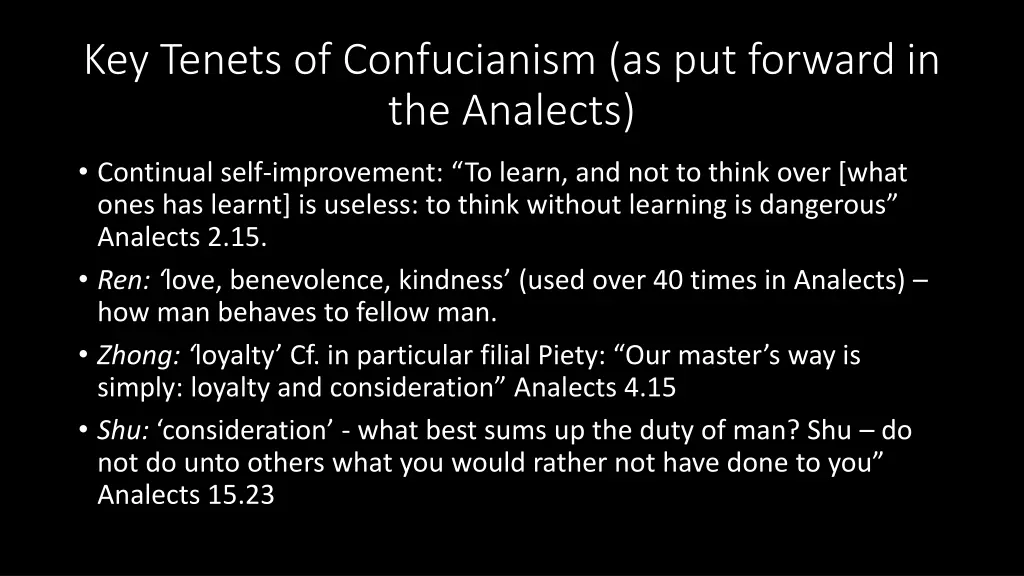 key tenets of confucianism as put forward