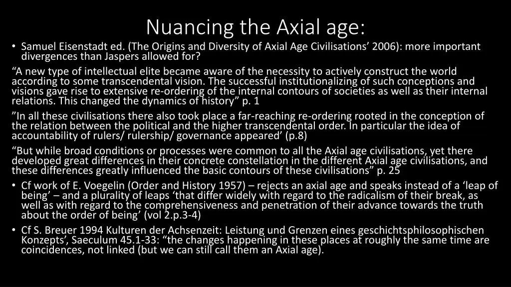 nuancing the axial age