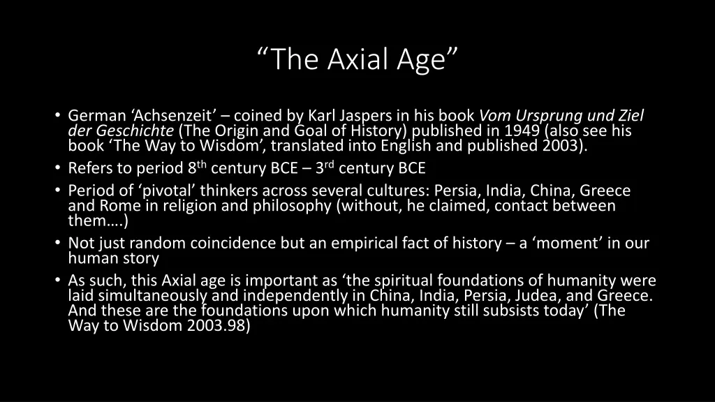 the axial age