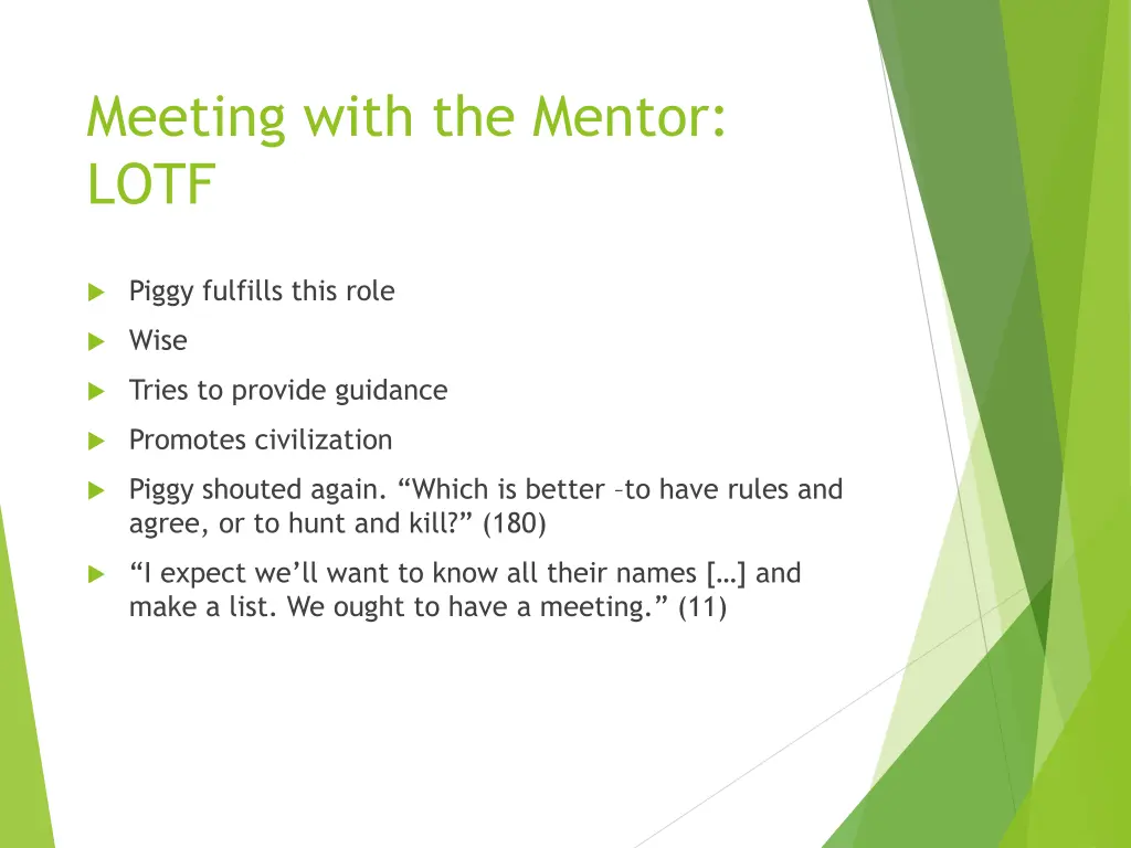 meeting with the mentor lotf